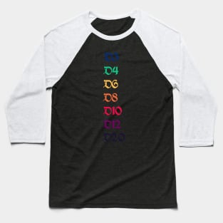 Rainbow Hit Dice Baseball T-Shirt